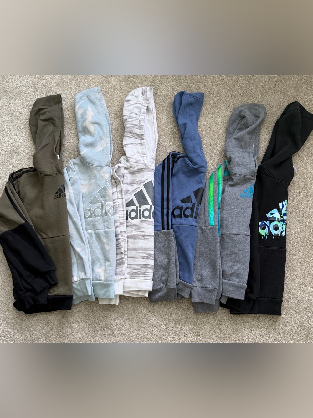 Adidas Boys Hoodie Lot of 6 Size Medium M Pullover Sweatshirts